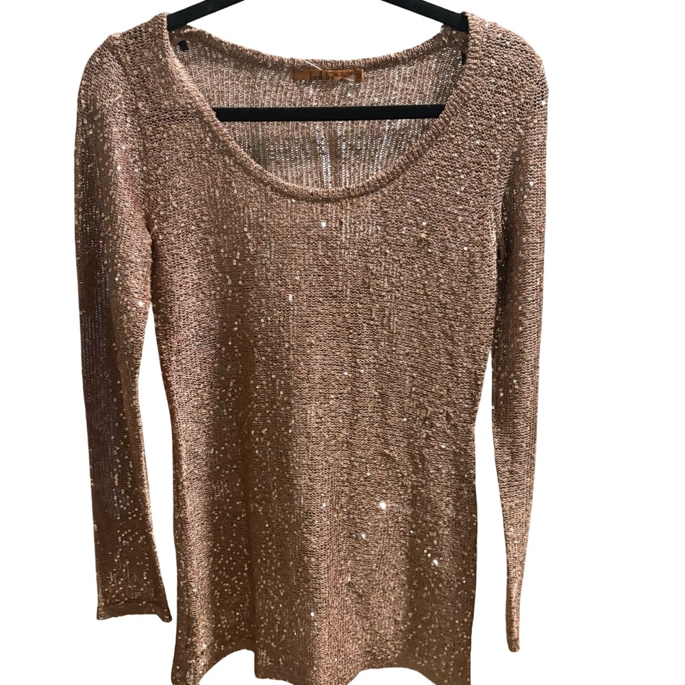 Belldini Shimmering Gold Long Sleeve Top